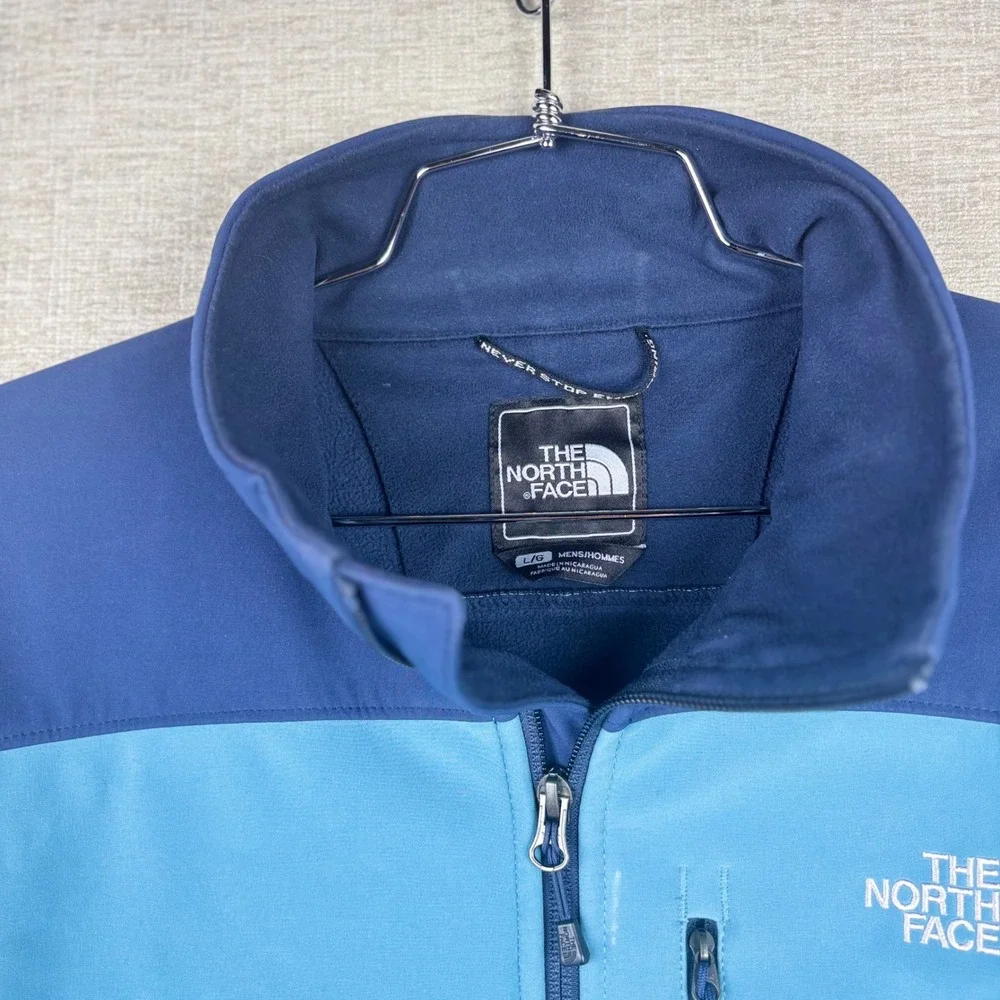 The North Face Apex Bionic Softshell Jacket Mens Large Blue Full Zip Windproof